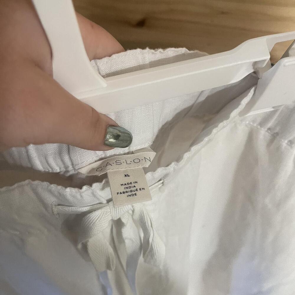 Caslon White 100 Linen Pants New - Picture 5 of 5